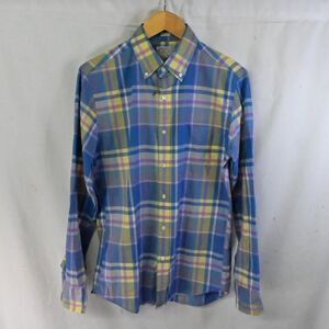 J.CREW Small Blue Yellow Purple‎ Lightweight Slim Fit Button Front Men Shirt